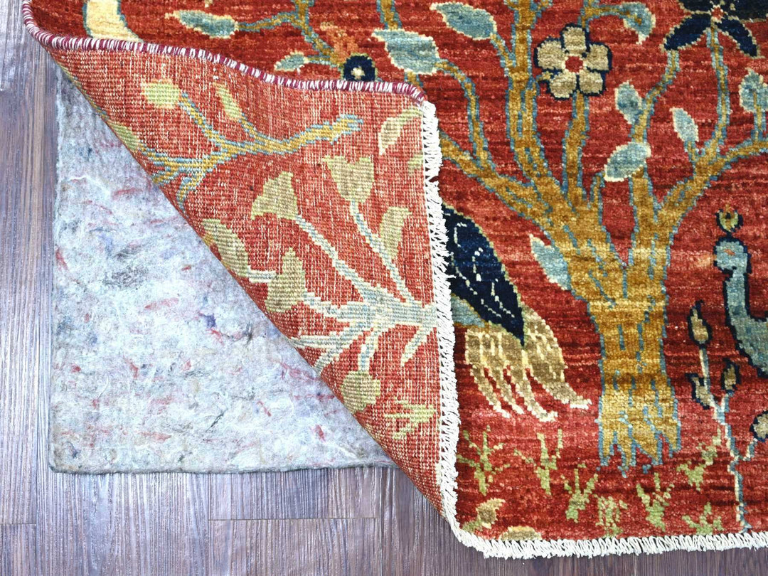 2'6" x 8'1" New Hand Knotted Red Wool Runner Oriental Rug - MOA10222494