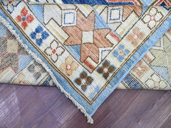 10'0" x 13'8" New Hand Knotted Blue Wool Rectangle Oriental Rug - MOA10222497