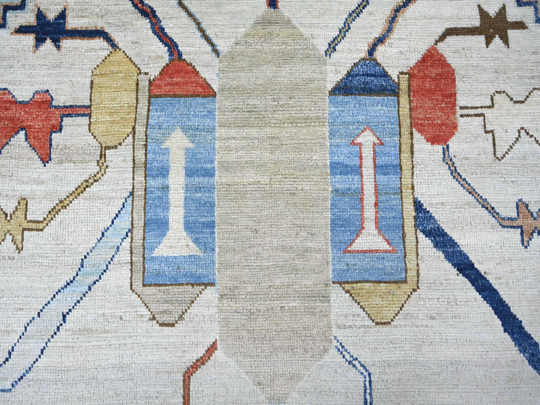10'0" x 13'8" New Hand Knotted Blue Wool Rectangle Oriental Rug - MOA10222497