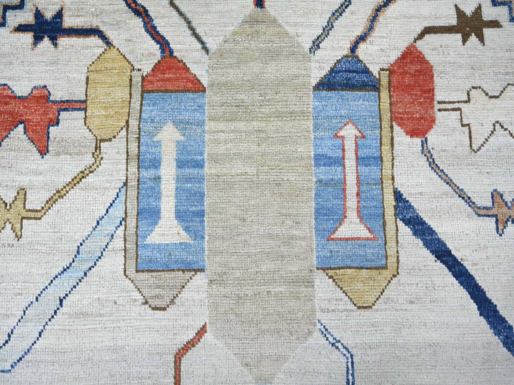 10'0" x 13'8" New Hand Knotted Blue Wool Rectangle Oriental Rug - MOA10222497