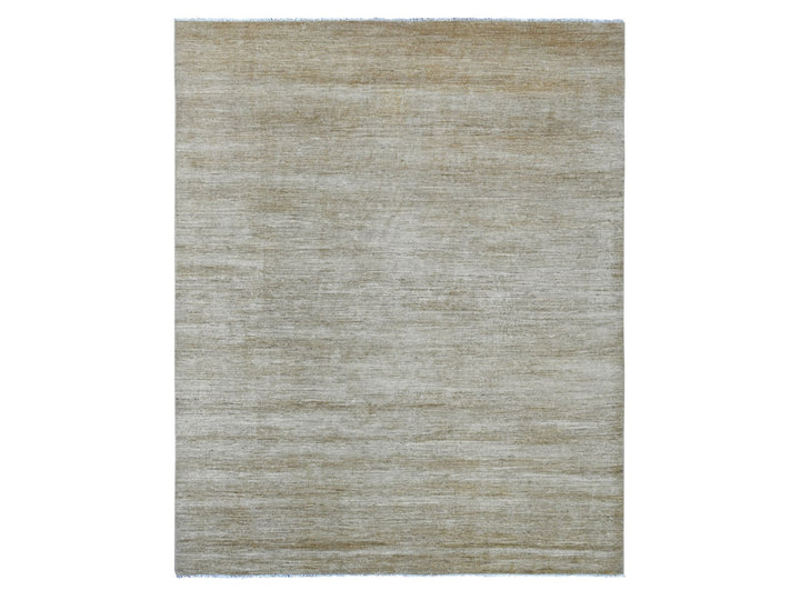 7'10" x 9'9" New Hand Knotted Brown Wool Rectangle Oriental Rug - MOA10222498