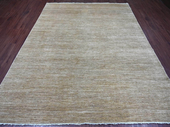 7'10" x 9'9" New Hand Knotted Brown Wool Rectangle Oriental Rug - MOA10222498