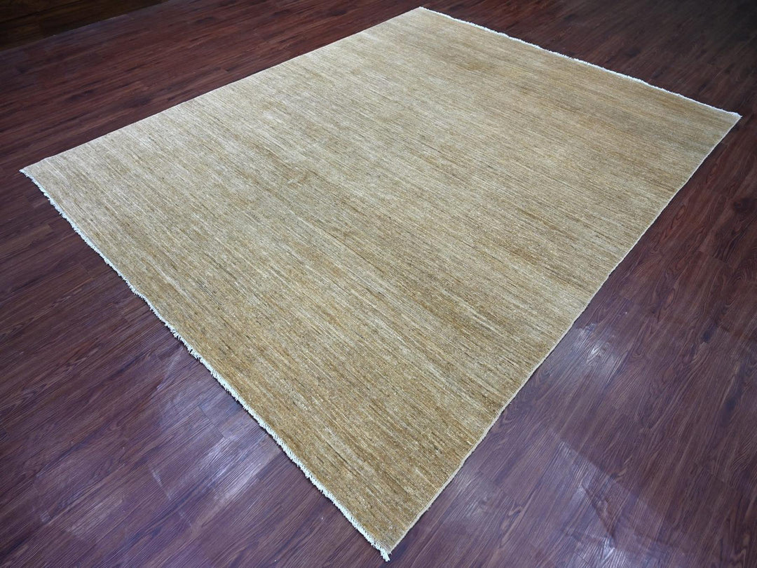 7'10" x 9'9" New Hand Knotted Brown Wool Rectangle Oriental Rug - MOA10222498
