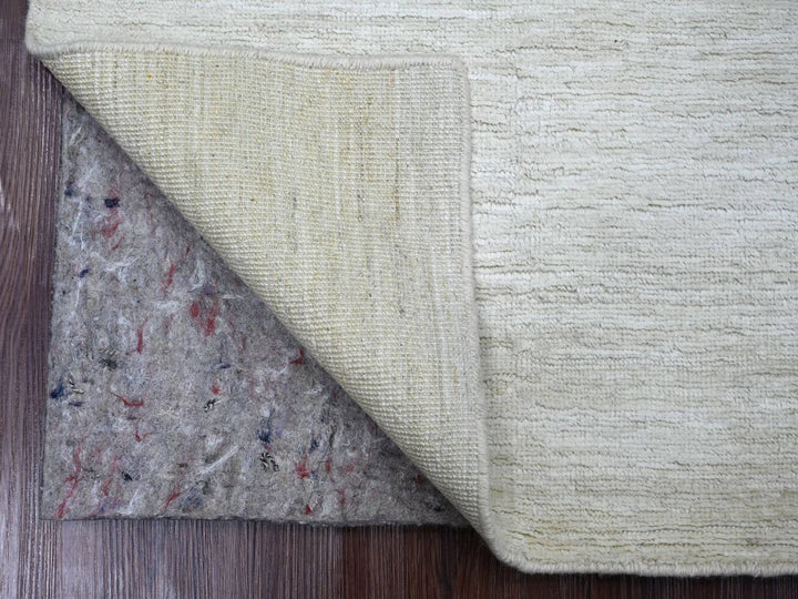 3'10" x 5'7" New Hand Knotted Ivory Wool Rectangle Oriental Rug - MOA10222499