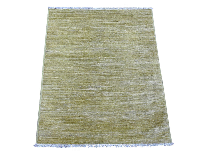 2'6" x 3'0" New Hand Knotted Green Wool Rectangle Oriental Rug - MOA10222500