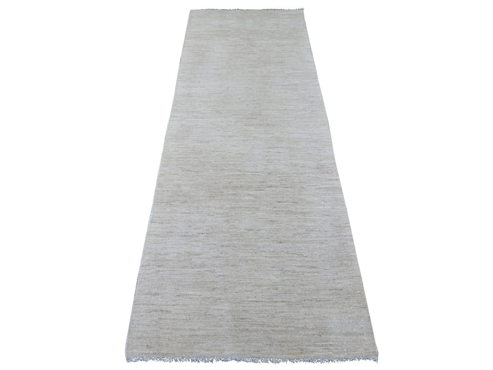 2'10" x 8'0" New Hand Knotted Ivory Wool Runner Oriental Rug - MOA10222501