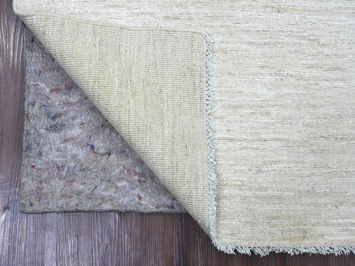 2'10" x 8'0" New Hand Knotted Ivory Wool Runner Oriental Rug - MOA10222501