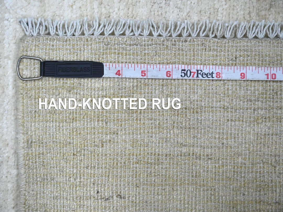 2'10" x 8'0" New Hand Knotted Ivory Wool Runner Oriental Rug - MOA10222501