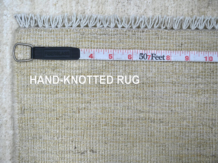 2'10" x 8'0" New Hand Knotted Ivory Wool Runner Oriental Rug - MOA10222501