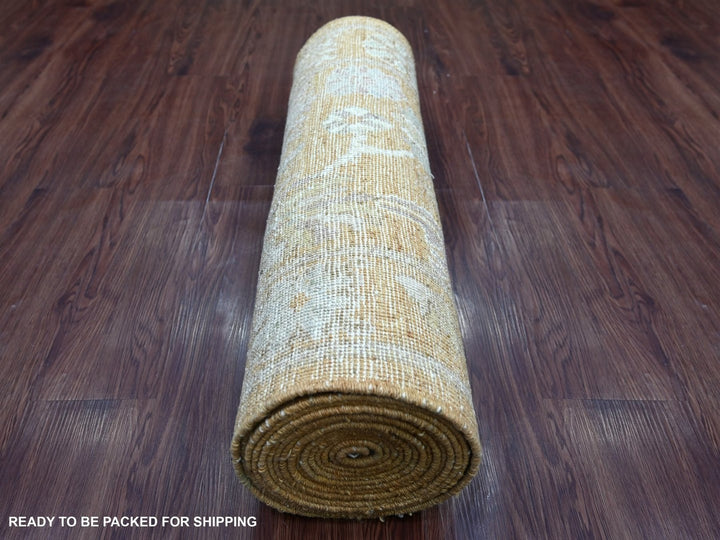 2'9" x 20'1" New Hand Knotted Brown Wool Runner Oriental Rug - MOA10222504