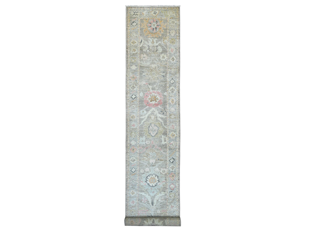 2'10" x 18'11" New Hand Knotted Brown Wool Runner Oriental Rug - MOA10222505