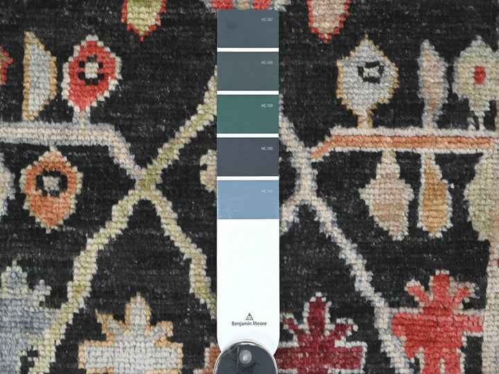 2'8" x 8'0" New Hand Knotted Black Wool Runner Oriental Rug - MOA10222507