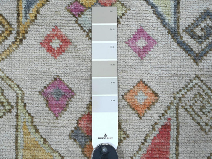 2'8" x 11'9" New Hand Knotted Grey Wool Runner Oriental Rug - MOA10222509