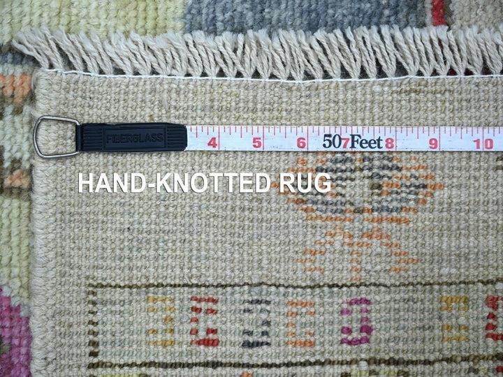 2'8" x 11'9" New Hand Knotted Grey Wool Runner Oriental Rug - MOA10222509