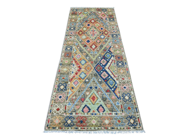 3'0" x 7'10" New Hand Knotted Grey Wool Runner Oriental Rug - MOA10222510