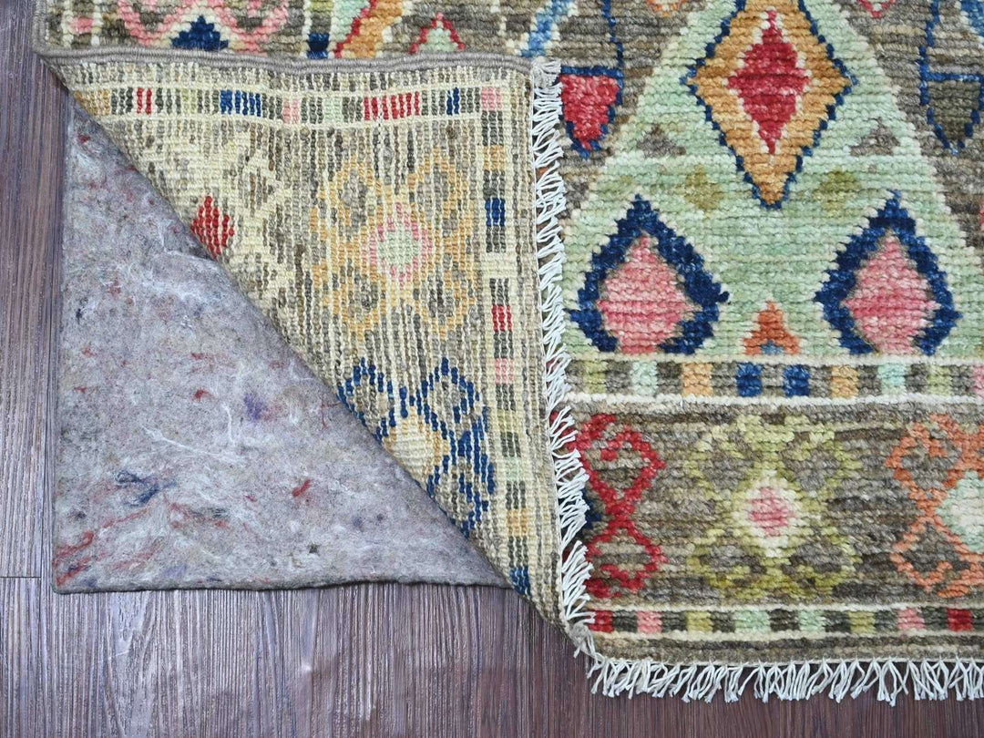 3'0" x 7'10" New Hand Knotted Grey Wool Runner Oriental Rug - MOA10222510