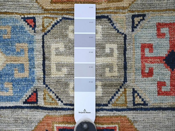 2'11" x 12'7" New Hand Knotted Grey Wool Runner Oriental Rug - MOA10222511