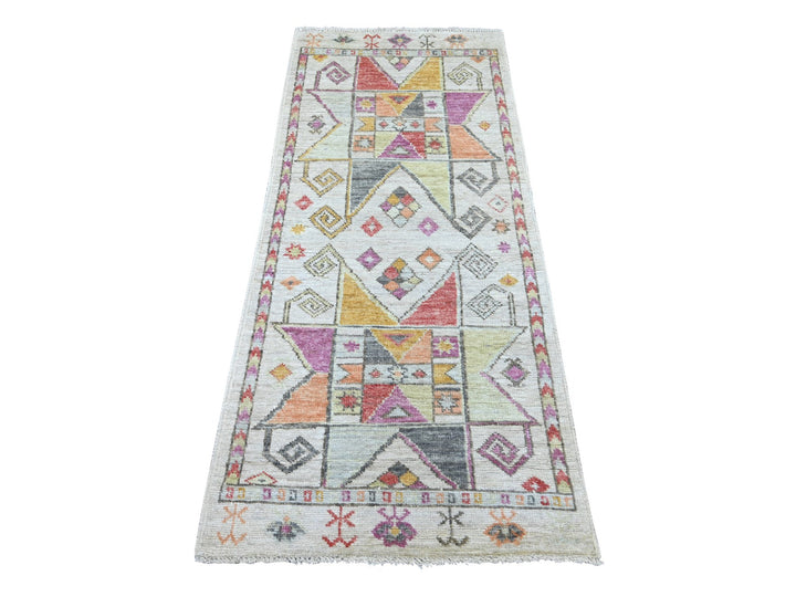 2'8" x 6'0" New Hand Knotted Grey Wool Runner Oriental Rug - MOA10222512