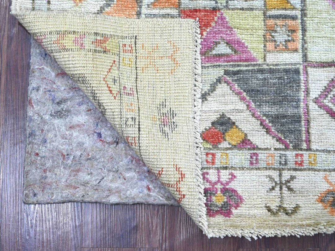 2'8" x 6'0" New Hand Knotted Grey Wool Runner Oriental Rug - MOA10222512