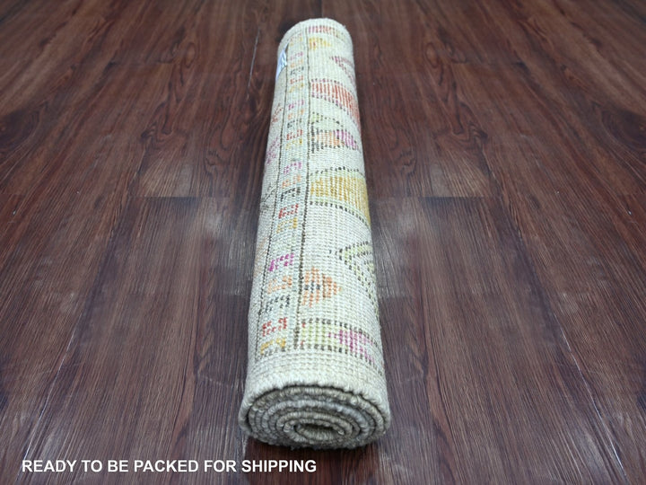 2'8" x 6'0" New Hand Knotted Grey Wool Runner Oriental Rug - MOA10222512