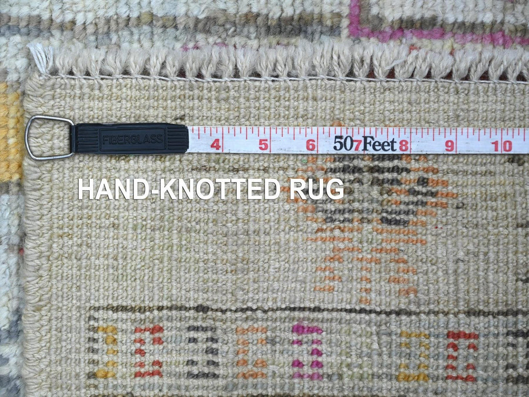 2'8" x 6'0" New Hand Knotted Grey Wool Runner Oriental Rug - MOA10222512
