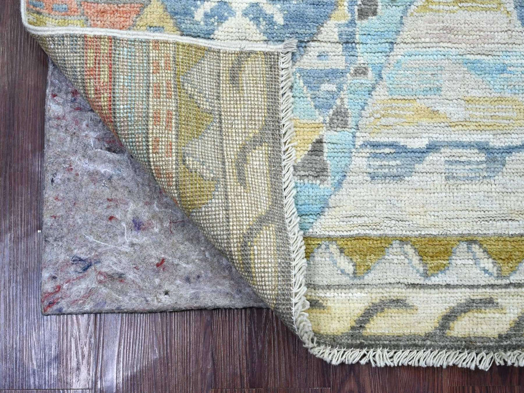 2'10" x 7'7" New Hand Knotted Grey Wool Runner Oriental Rug - MOA10222513