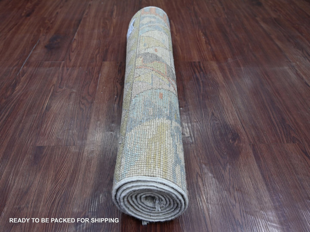 2'10" x 7'7" New Hand Knotted Grey Wool Runner Oriental Rug - MOA10222513