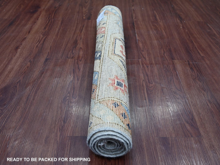 3'0" x 5'10" New Hand Knotted Grey Wool Runner Oriental Rug - MOA10222515