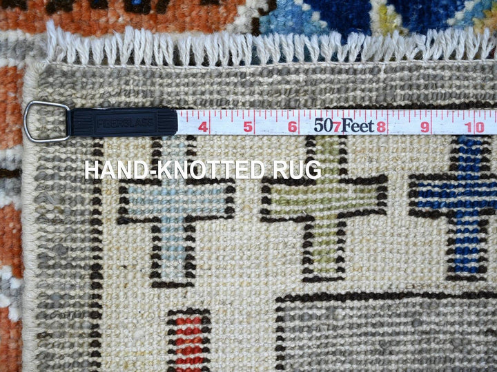 4'1" x 11'10" New Hand Knotted Grey Wool Runner Oriental Rug - MOA10222517