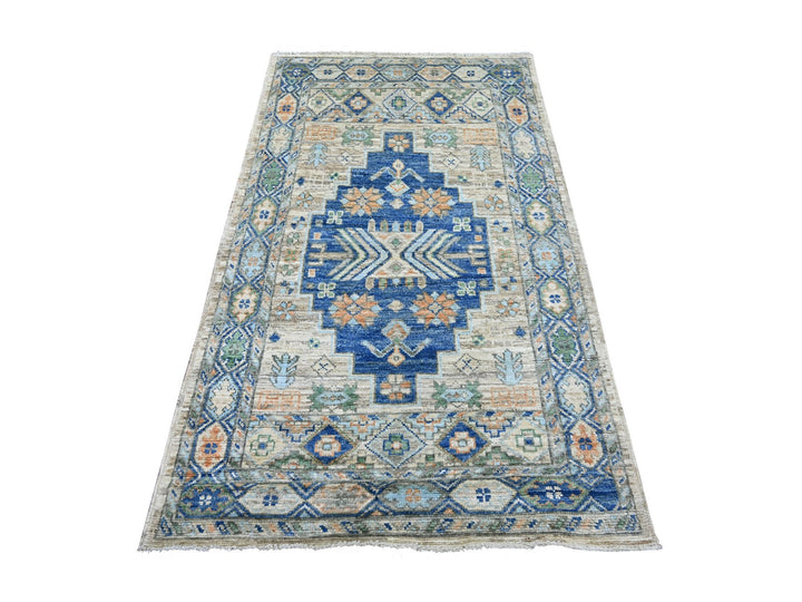 3'10" x 6'5" New Hand Knotted Brown Wool Rectangle Oriental Rug - MOA10222518