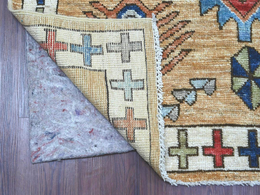 4'0" x 11'6" New Hand Knotted Brown Wool Runner Oriental Rug - MOA10222520