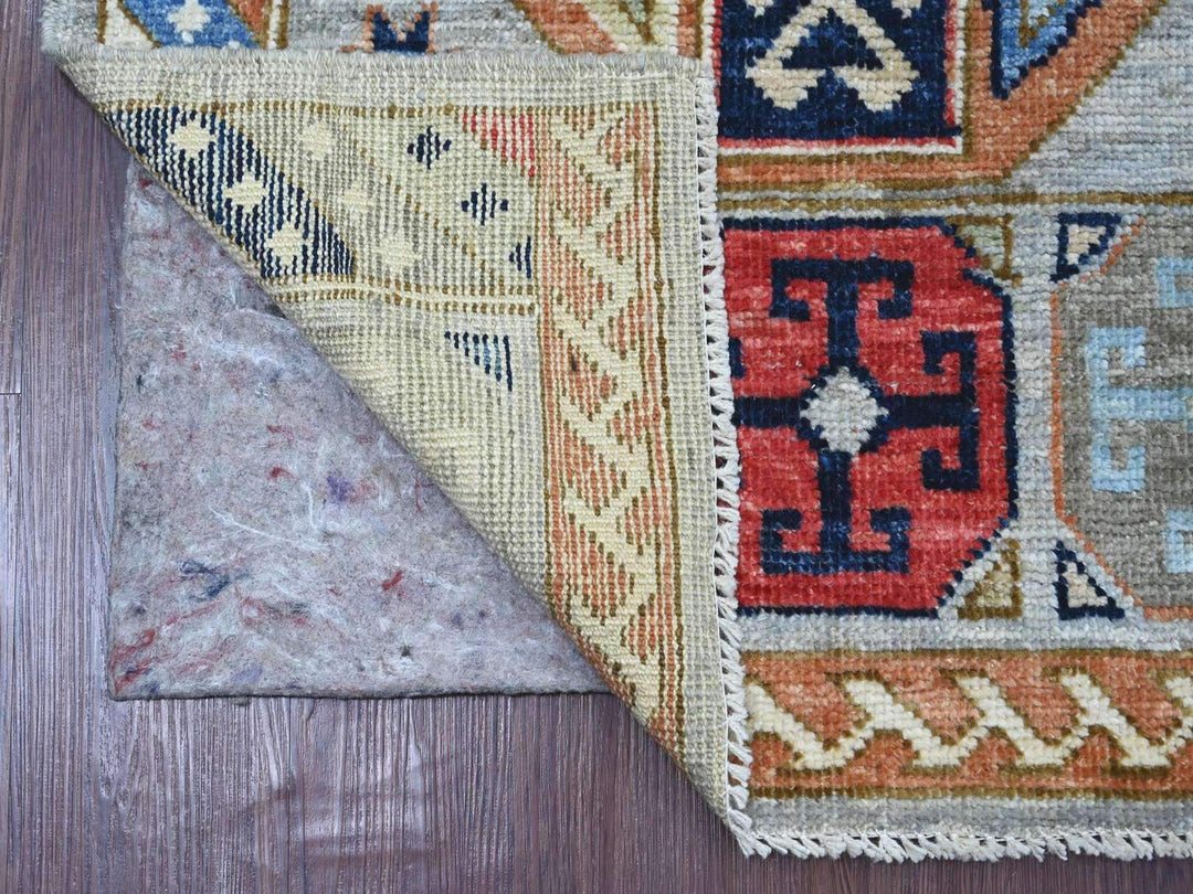 2'11" x 9'8" New Hand Knotted Grey Wool Runner Oriental Rug - MOA10222521