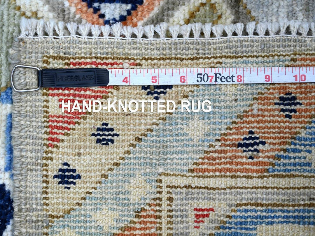 2'11" x 9'8" New Hand Knotted Grey Wool Runner Oriental Rug - MOA10222521
