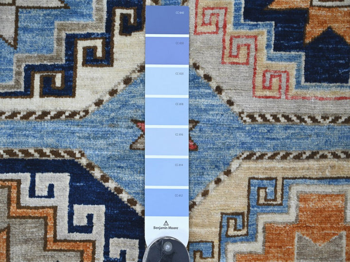 4'0" x 5'9" New Hand Knotted Blue Wool Rectangle Oriental Rug - MOA10222522