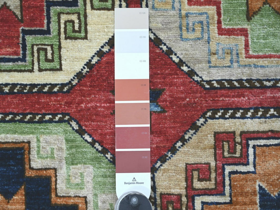 3'11" x 5'10" New Hand Knotted Red Wool Rectangle Oriental Rug - MOA10222524