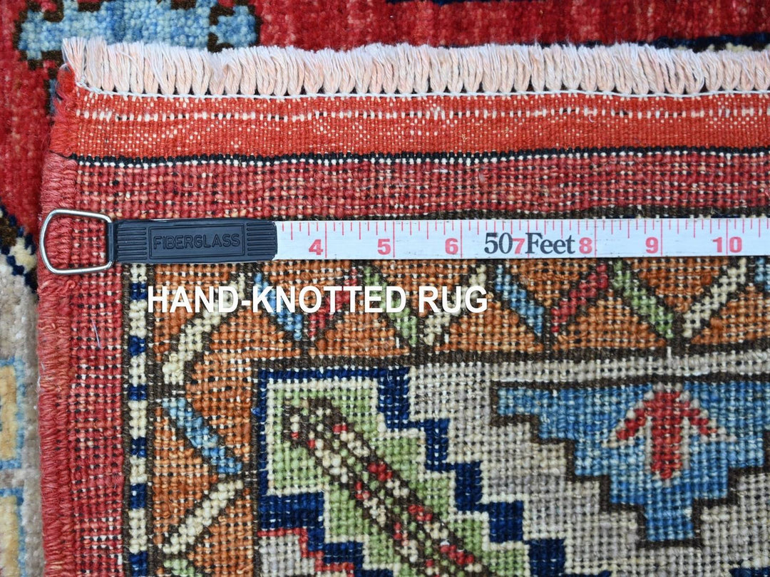 3'11" x 5'10" New Hand Knotted Red Wool Rectangle Oriental Rug - MOA10222524