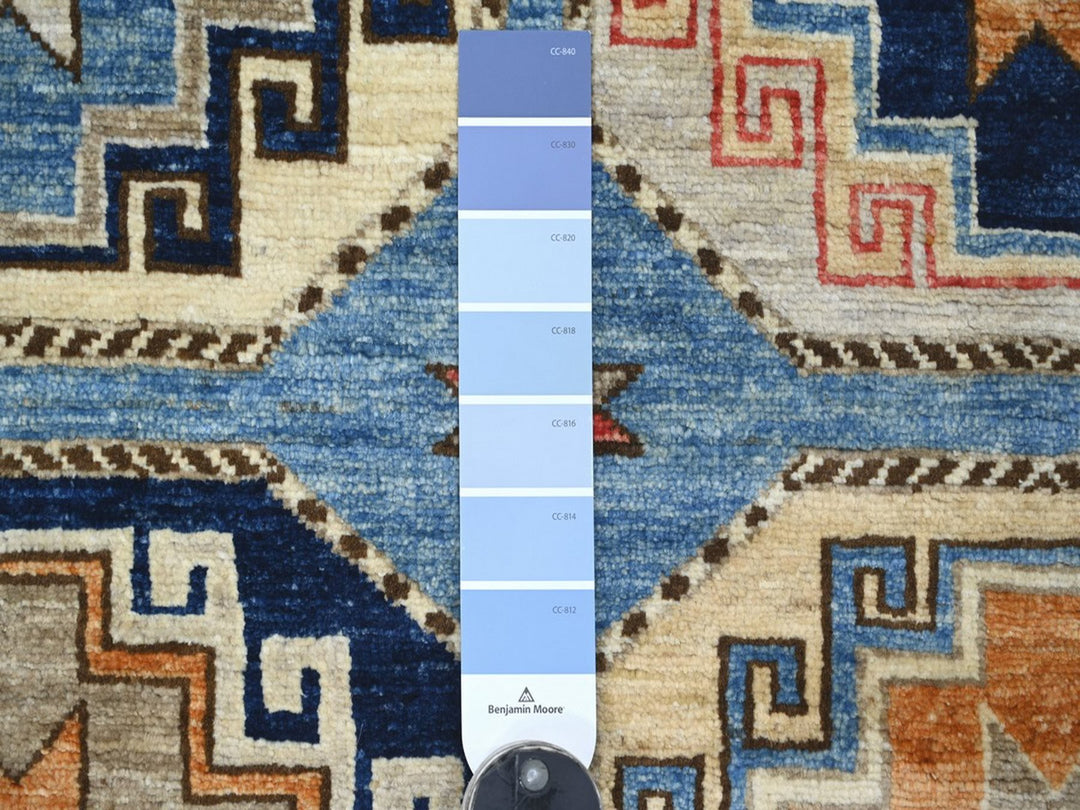 4'0" x 6'0" New Hand Knotted Blue Wool Rectangle Oriental Rug - MOA10222526