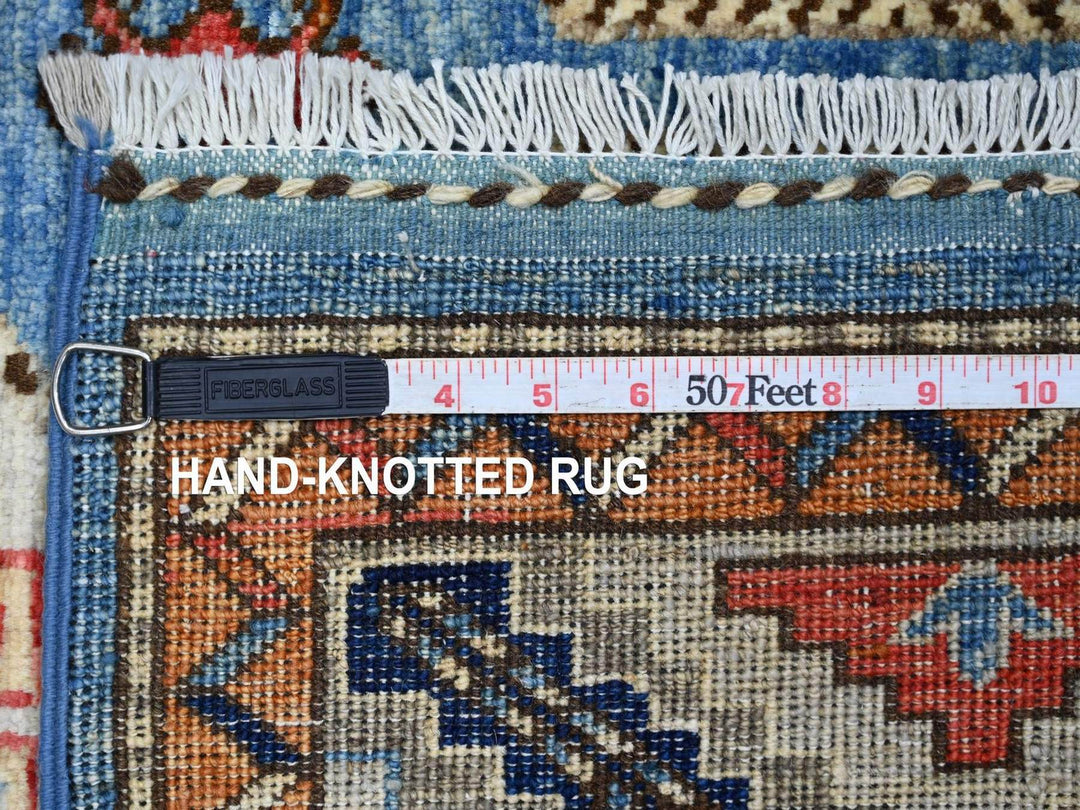 4'0" x 6'0" New Hand Knotted Blue Wool Rectangle Oriental Rug - MOA10222526