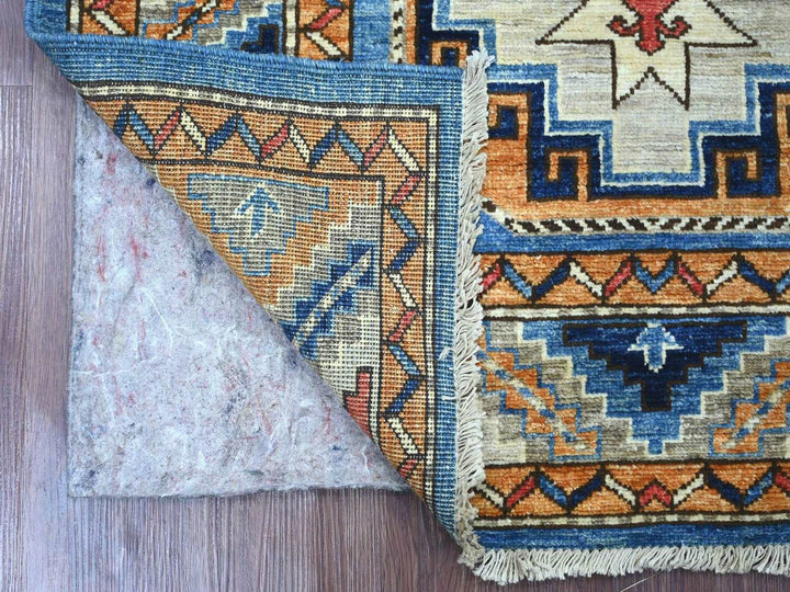 3'2" x 5'0" New Hand Knotted Blue Wool Rectangle Oriental Rug - MOA10222528