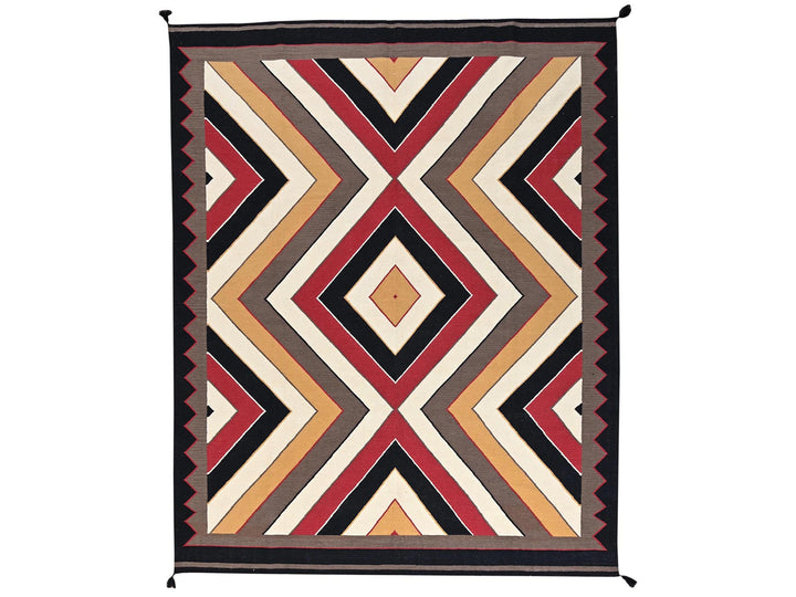 9'5" x 11'9" New Hand Woven Multicolored Wool Rectangle Oriental Rug - MOA1022252