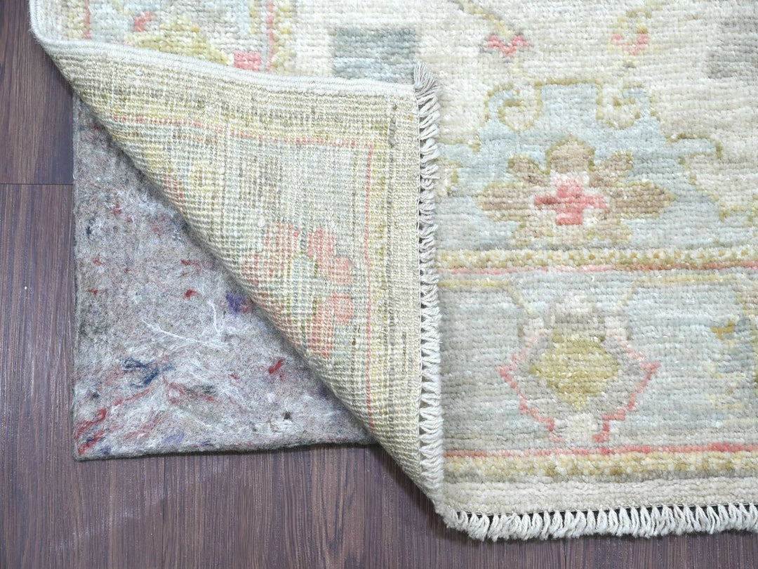 2'9" x 15'7" New Hand Knotted Grey Wool Runner Oriental Rug - MOA10222530