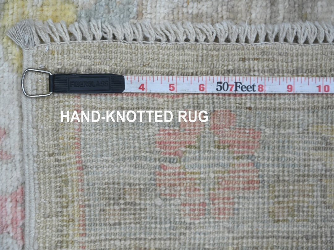 2'9" x 15'7" New Hand Knotted Grey Wool Runner Oriental Rug - MOA10222530