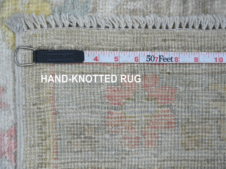 2'9" x 15'7" New Hand Knotted Grey Wool Runner Oriental Rug - MOA10222530