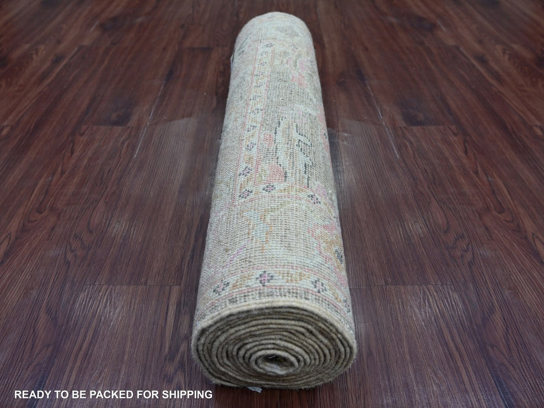 2'8" x 15'2" New Hand Knotted Brown Wool Runner Oriental Rug - MOA10222531