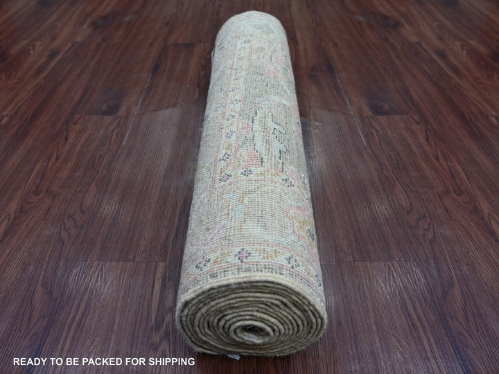 2'8" x 15'2" New Hand Knotted Brown Wool Runner Oriental Rug - MOA10222531