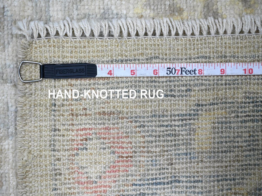 2'11" x 16'4" New Hand Knotted Ivory Wool Runner Oriental Rug - MOA10222532
