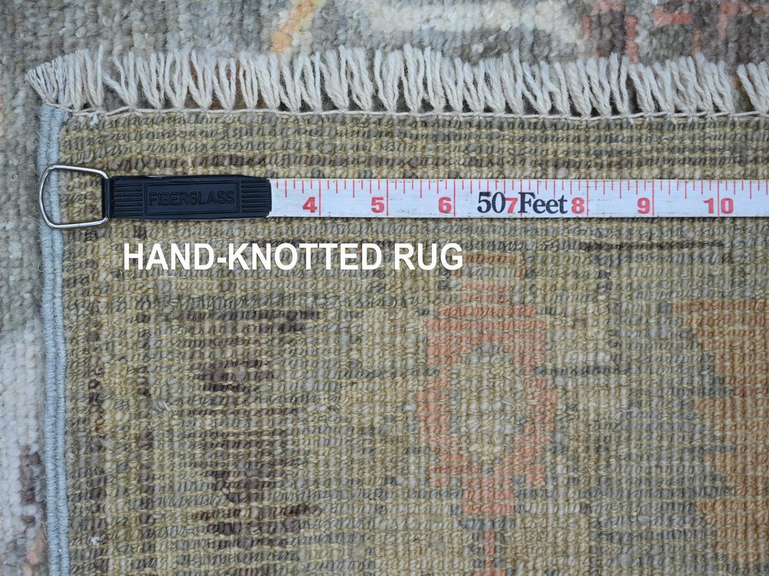 2'8" x 11'9" New Hand Knotted Green Wool Runner Oriental Rug - MOA10222533