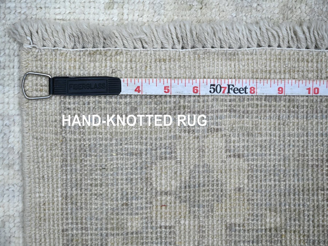 2'9" x 7'8" New Hand Knotted Ivory Wool Runner Oriental Rug - MOA10222534