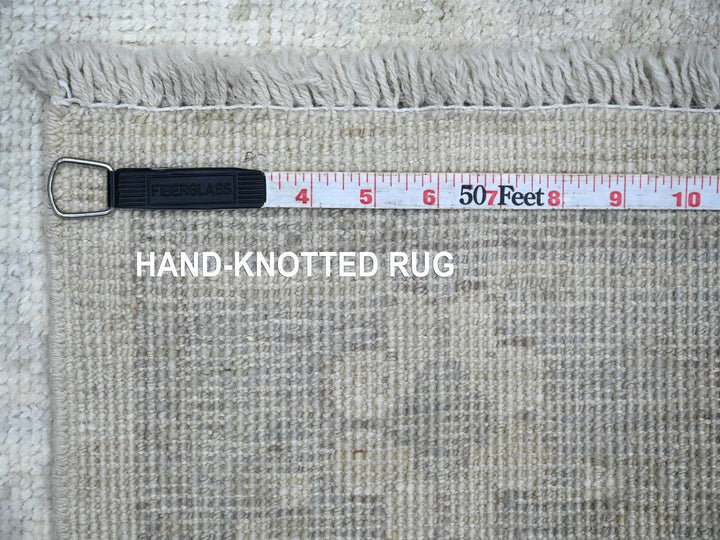 2'9" x 7'8" New Hand Knotted Ivory Wool Runner Oriental Rug - MOA10222534
