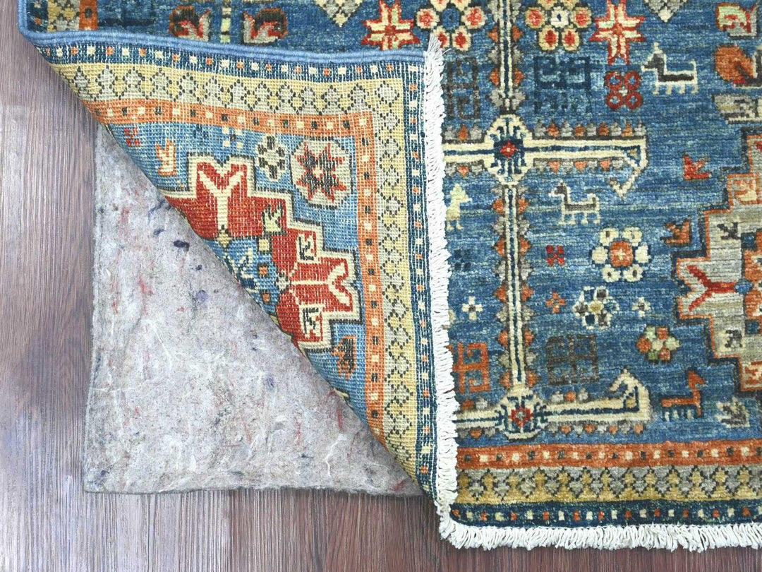 3'0" x 4'9" New Hand Knotted Blue Wool Rectangle Oriental Rug - MOA10222539